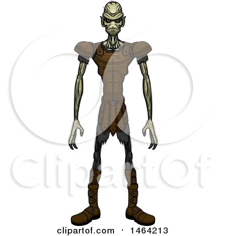 Clipart of a Standing Goblin - Royalty Free Vector Illustration by Cory Thoman