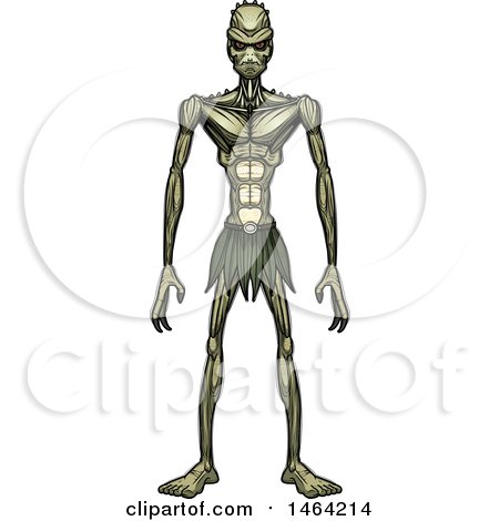 Clipart of a Standing Lizard Man - Royalty Free Vector Illustration by Cory Thoman