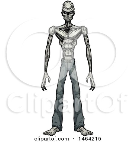 Clipart of a Standing Zombie - Royalty Free Vector Illustration by Cory Thoman