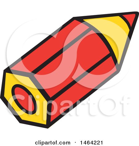 Clipart of a Short Red Pencil - Royalty Free Vector Illustration by Johnny Sajem