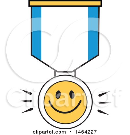 Clipart of a Smiley Face and Ribbon - Royalty Free Vector Illustration by Johnny Sajem