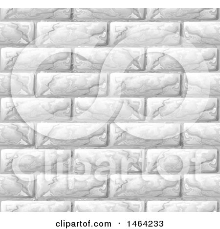 Clipart of a Seamless White Brick Wall Texture Background - Royalty Free Vector Illustration by AtStockIllustration