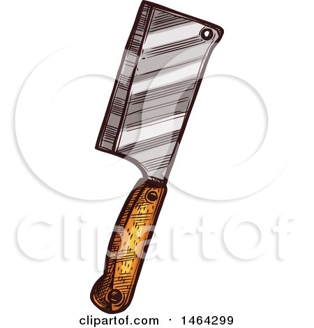 Clipart of a Sketched Cleaver Knife - Royalty Free Vector Illustration by Vector Tradition SM