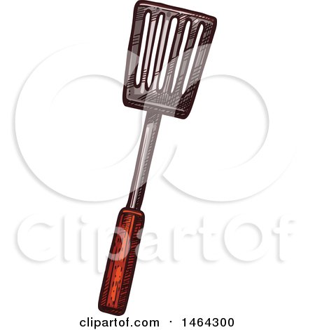 Clipart of a Sketched Spatula - Royalty Free Vector Illustration by Vector Tradition SM