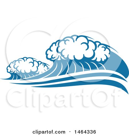 Clipart of a Blue Splash Ocean Surf Wave Water Design - Royalty Free Vector Illustration by Vector Tradition SM