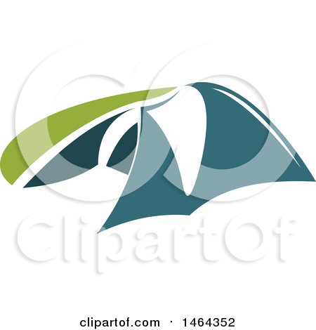 Clipart of a Teal Tent - Royalty Free Vector Illustration by Vector Tradition SM