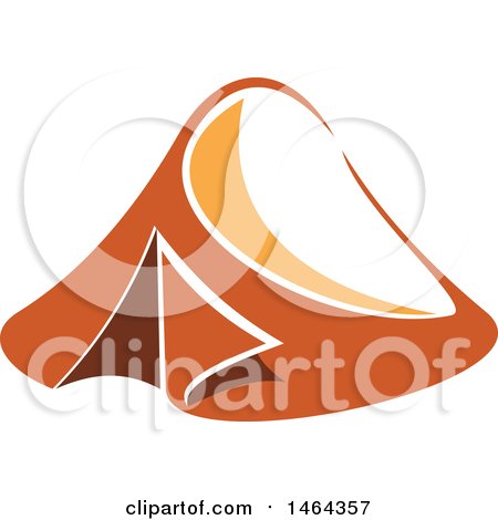 Clipart of an Orange Tent - Royalty Free Vector Illustration by Vector Tradition SM