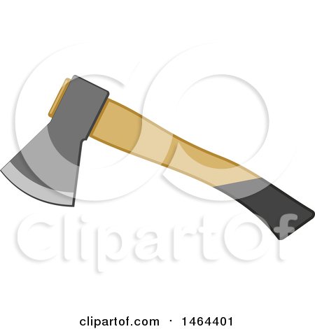 Clipart of a Wood Handled Axe Tool - Royalty Free Vector Illustration by Vector Tradition SM