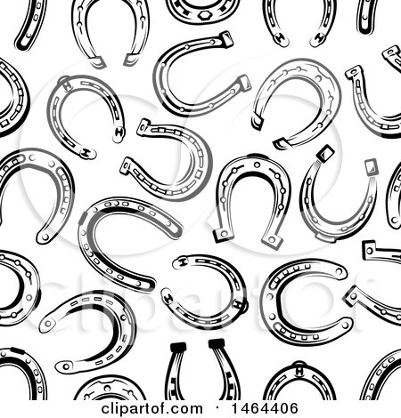 Clipart of a Seamless Pattern Background of Horseshoes - Royalty Free Vector Illustration by Vector Tradition SM