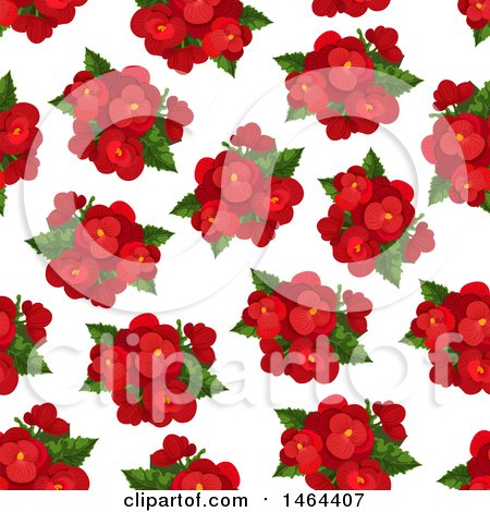 Clipart of a Seamless Pattern Background of Red Flowers - Royalty Free Vector Illustration by Vector Tradition SM
