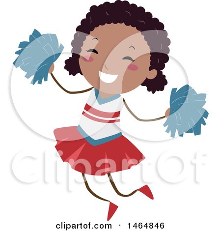 Clipart of a Happy Energetic Cheerleader Girl - Royalty Free Vector Illustration by BNP Design Studio