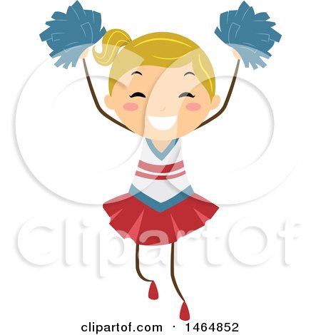 Clipart of a Happy Energetic Cheerleader Girl - Royalty Free Vector Illustration by BNP Design Studio
