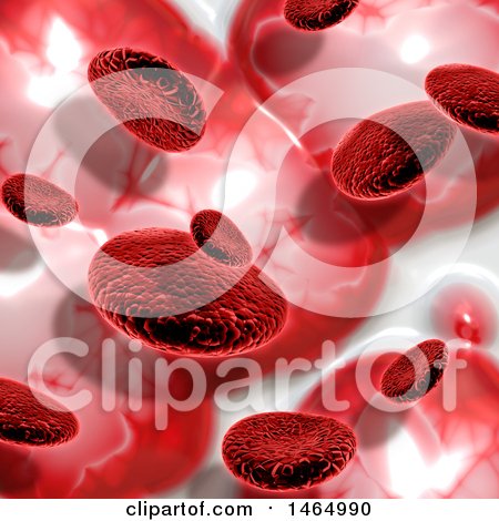 Clipart of a 3d Background of Blood Cells - Royalty Free Illustration by KJ Pargeter