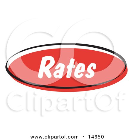 Red Rates Internet Website Button Clipart Illustration by Andy Nortnik