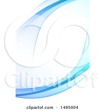 Clipart of a Blue Wave Background with Text Space on White - Royalty Free Vector Illustration by KJ Pargeter