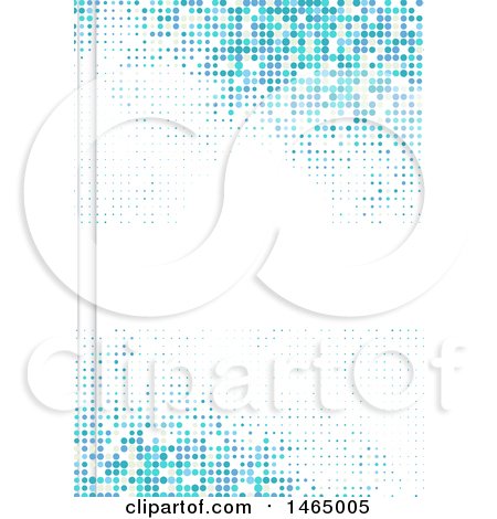 Clipart of a Blue Pixel Background with Text Space on White - Royalty Free Vector Illustration by KJ Pargeter