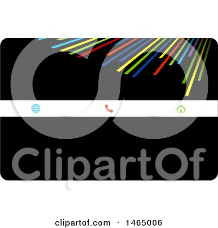 Clipart of a Black and Colorful Lines Business Card Design - Royalty Free Vector Illustration by KJ Pargeter