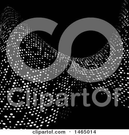 Clipart of a Halftone Dots Twisting Wave Background - Royalty Free Vector Illustration by KJ Pargeter