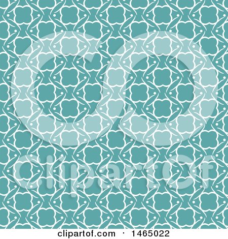 Clipart of a Teal and White Pattern Background - Royalty Free Vector Illustration by KJ Pargeter