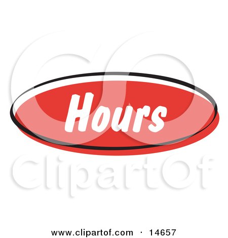 Red Hours Internet Website Button Clipart Illustration by Andy Nortnik