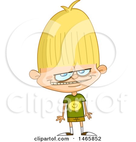 Clipart of a Nasty Blond Boy - Royalty Free Vector Illustration by yayayoyo