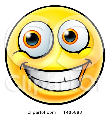 Clipart of a Smiling Happy Emoji Emoticon - Royalty Free Vector Illustration by AtStockIllustration