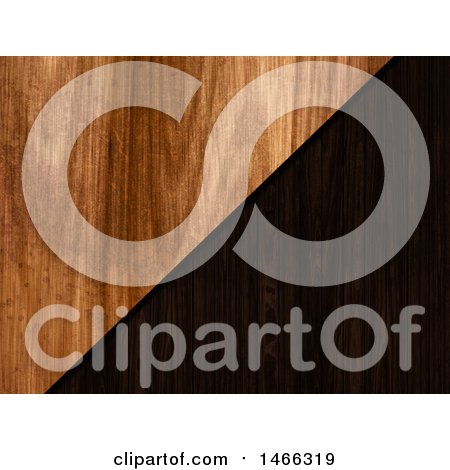 Clipart of a Diagonally Divided Light and Dark Wood Background - Royalty Free Illustration by KJ Pargeter