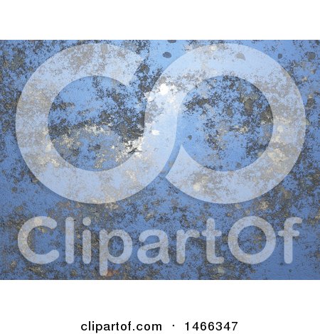 Clipart of a Grungy Metallic Texture Background in Blue - Royalty Free Illustration by KJ Pargeter