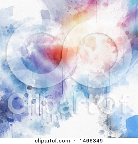 Clipart of a Dripping Watercolor Paint Background - Royalty Free Vector Illustration by KJ Pargeter