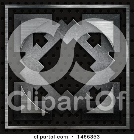 Clipart of a Metallic Circular Arrow Design - Royalty Free Illustration by KJ Pargeter