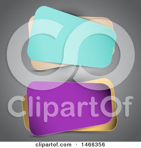 Clipart of Blue and Purple Banner Designs on Gray - Royalty Free Vector Illustration by KJ Pargeter
