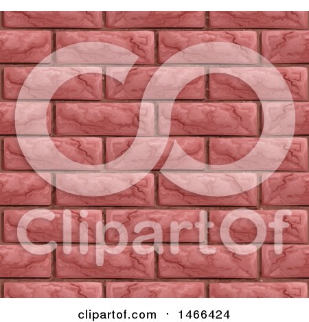 Clipart of a Seamless Red Brick Wall Texture Background - Royalty Free Vector Illustration by AtStockIllustration