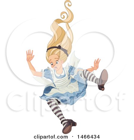 Clipart of Alice Falling - Royalty Free Vector Illustration by Pushkin