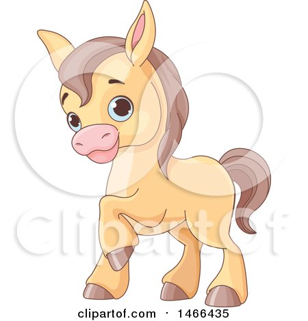 Clipart of a Cute Baby Horse - Royalty Free Vector Illustration by Pushkin