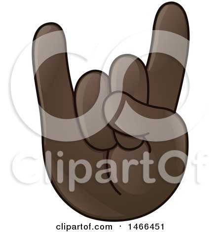 Clipart of a Hand Emoji Gesturing the Sign of the Horns - Royalty Free Vector Illustration by yayayoyo
