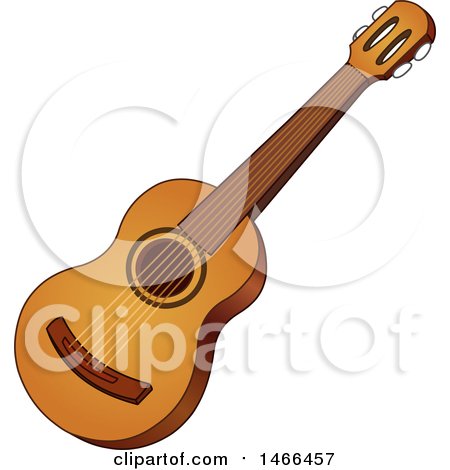 Clipart of an Acoustic Guitar Instrument - Royalty Free Vector Illustration by yayayoyo
