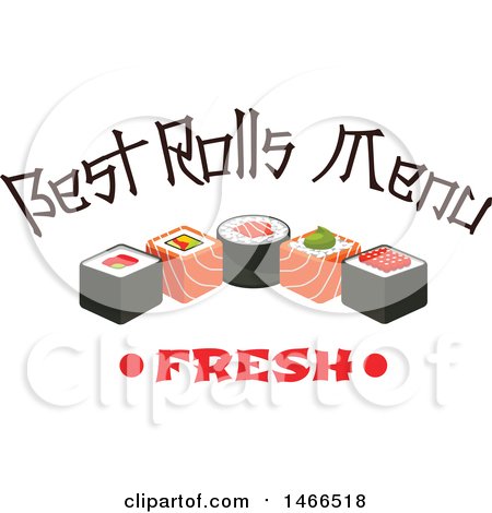 Clipart of a Sushi and Text Design - Royalty Free Vector Illustration by Vector Tradition SM