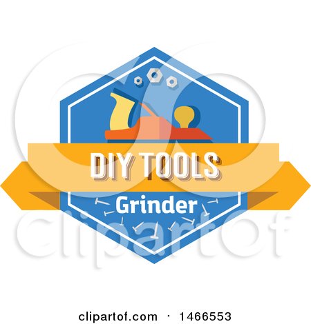 Clipart of a Grinder Shield Design with Text - Royalty Free Vector Illustration by Vector Tradition SM