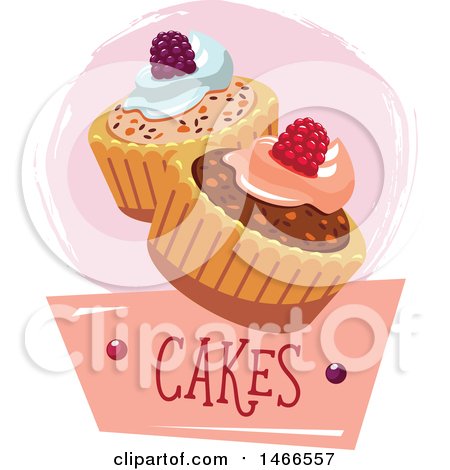 Clipart of a Cupcake Design with Text - Royalty Free Vector Illustration by Vector Tradition SM