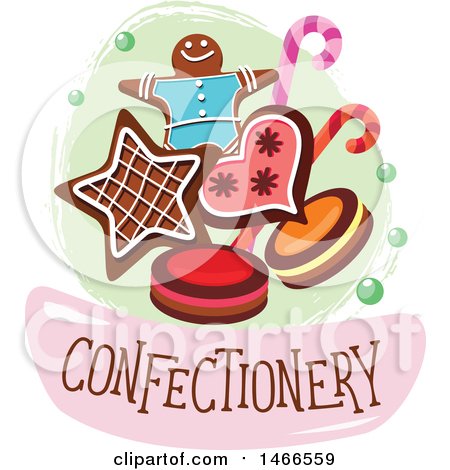 Clipart of a Cookie or Biscuit Design with Text - Royalty Free Vector Illustration by Vector Tradition SM