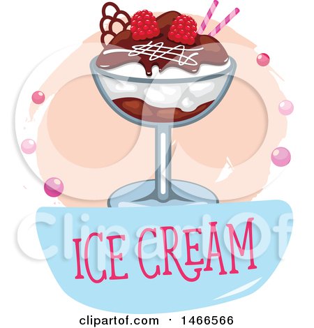 Clipart of an Ice Cream Design with Text - Royalty Free Vector Illustration by Vector Tradition SM