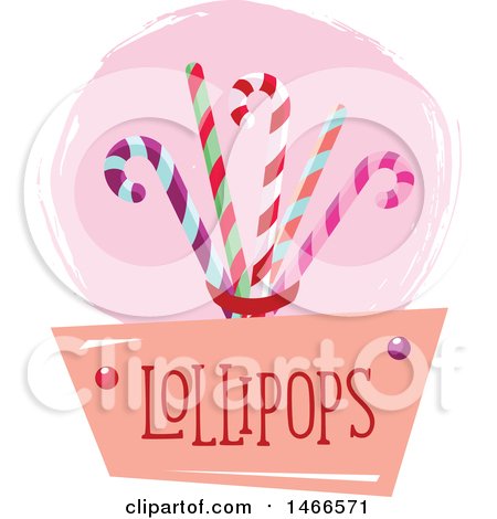 Clipart of a Candy Cane Design with Text - Royalty Free Vector Illustration by Vector Tradition SM