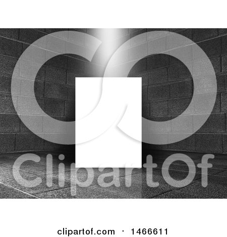 Clipart of a 3d Blank Canvas in a Corner - Royalty Free Illustration by KJ Pargeter