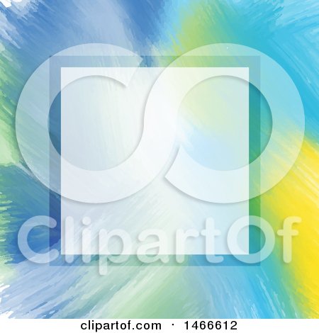 Clipart of a Frame over a Watercolor Painting Background - Royalty Free Vector Illustration by KJ Pargeter