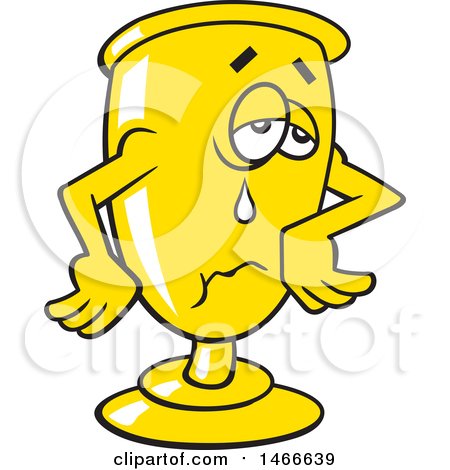 Clipart of a Crying Trophy, Wait till Next Year - Royalty Free Vector Illustration by Johnny Sajem