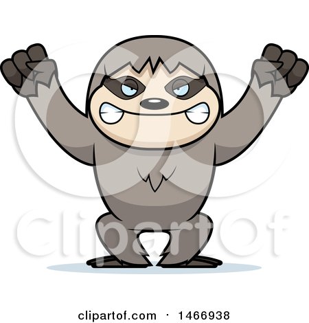 Clipart of a Mad Sloth - Royalty Free Vector Illustration by Cory Thoman