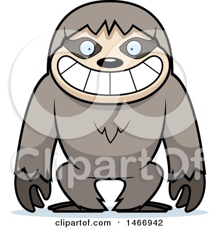 Clipart of a Grinning Sloth - Royalty Free Vector Illustration by Cory Thoman