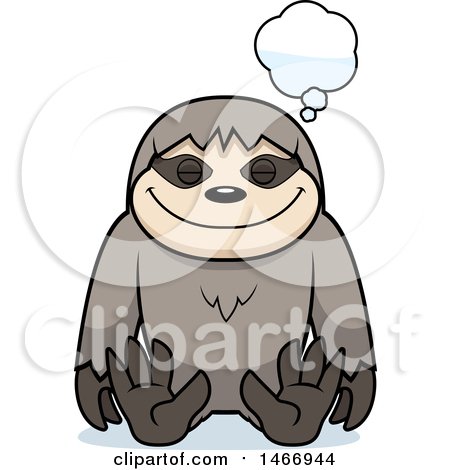Clipart of a Dreaming Sloth - Royalty Free Vector Illustration by Cory Thoman