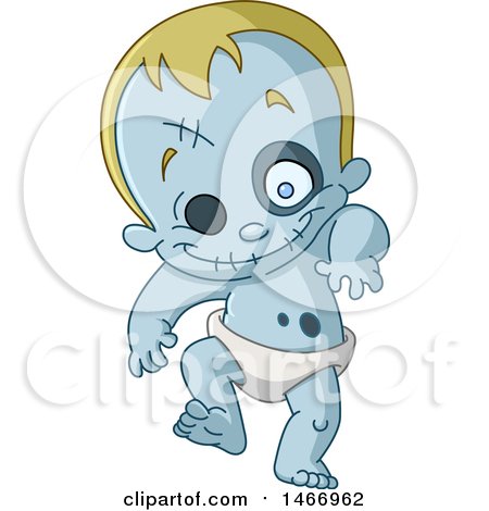 Clipart of a Walking Baby Zombie - Royalty Free Vector Illustration by yayayoyo