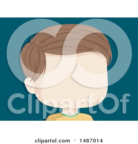 Clipart of a Faceless Boy over Blue - Royalty Free Vector Illustration by BNP Design Studio